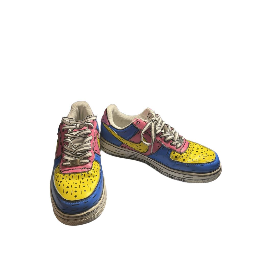 Nike Air Force 1 Custom Painted Multi Color Vibrant Pop Art Cartoon Shoes